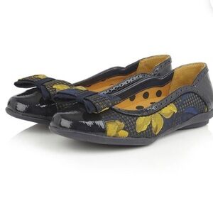 Ruby Shoo Amber Navy Mustard Ballerina Pump US7/EU38
